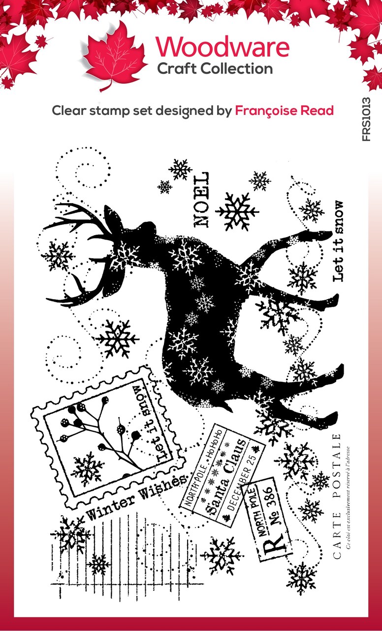 Woodware Clear Stamps 4&#x22;X6&#x22;-Winter Reindeer
